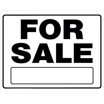 FOR SALE SIGN WHT 20X24" - Pack of 6