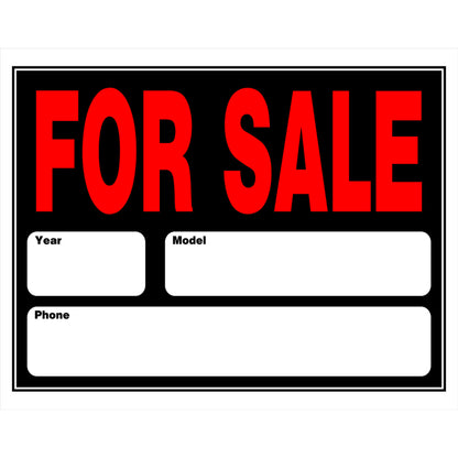 FORSALE SIGN AUTO 15X19" - Pack of 6