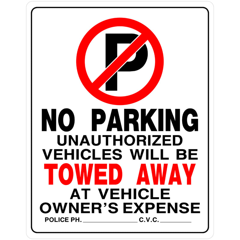 NO PARKING SIGN 19"X15" - Pack of 6