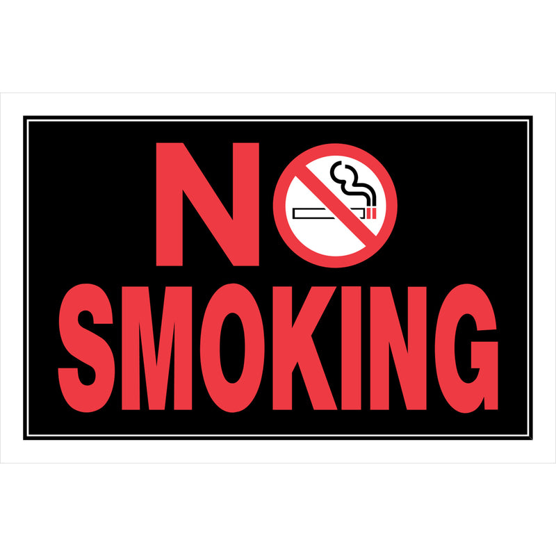 NO SMOKING SIGN 8X12" - Pack of 6