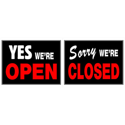 OPEN CLOSE SIGN 15X19" - Pack of 6