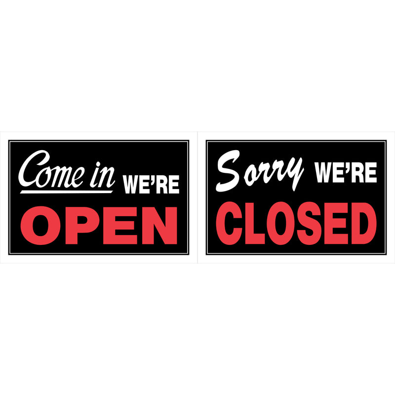 Open/close SIGN 8X12" - Pack of 6