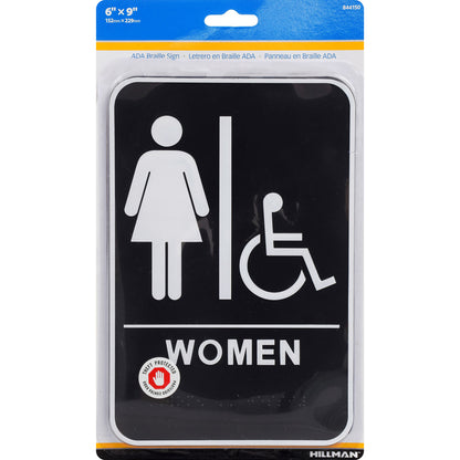 PLAQUE WMN RESTROOM 9X6" - Pack of 3