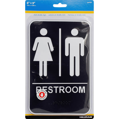RESTROOM PLAQUE UNI 6X9" - Pack of 3