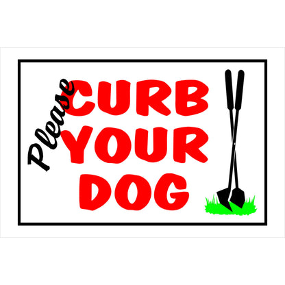 SIGN CURB DOG 8X12" - Pack of 6