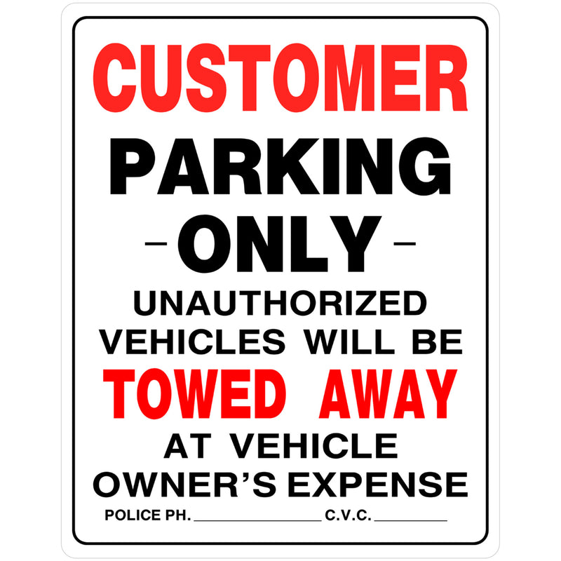 SIGN CUST PARKING 19X15" - Pack of 6