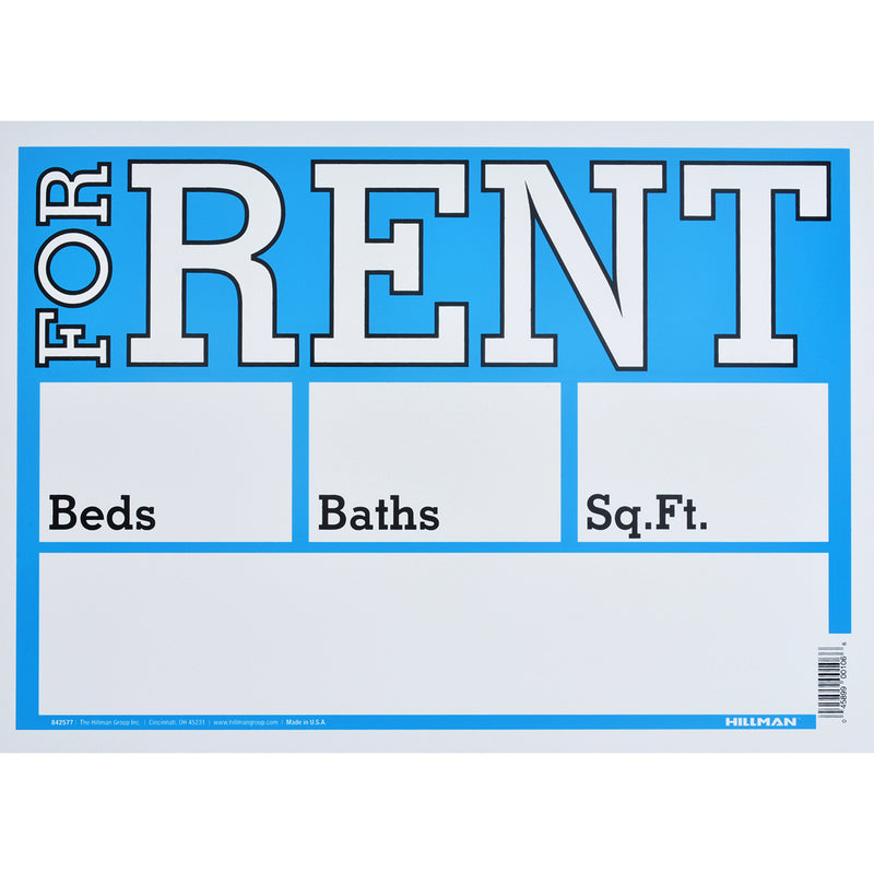SIGN FOR RENT BLU 10X14" - Pack of 6