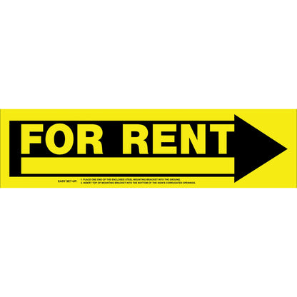 SIGN FOR RENT YLW 6X24" - Pack of 6