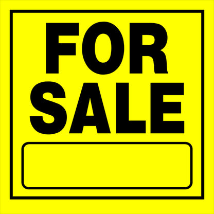 SIGN FOR SALE 11X11" - Pack of 6