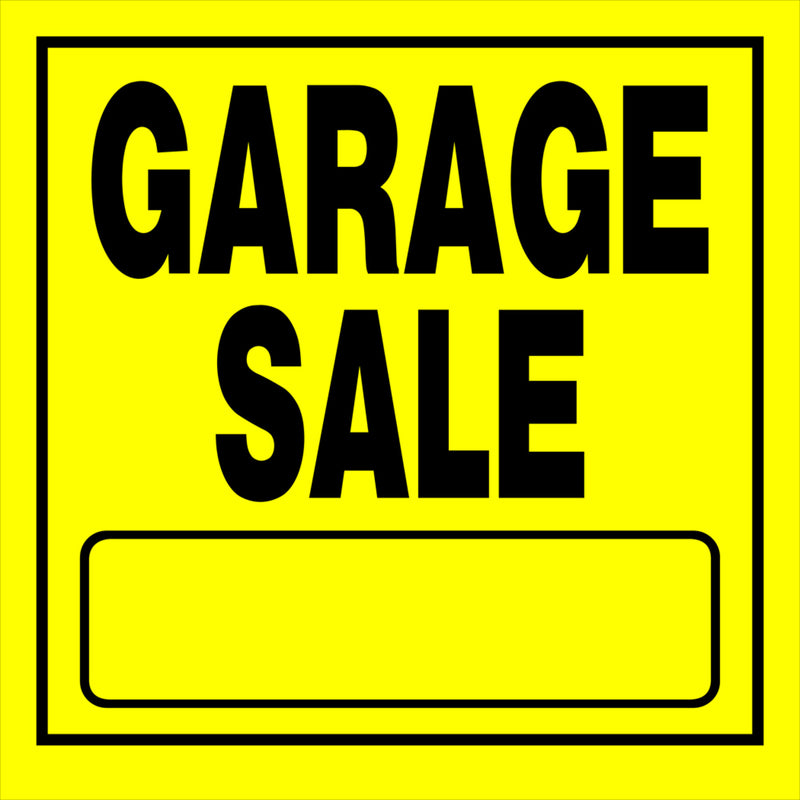 SIGN GARAGE SALE 11X11" - Pack of 6
