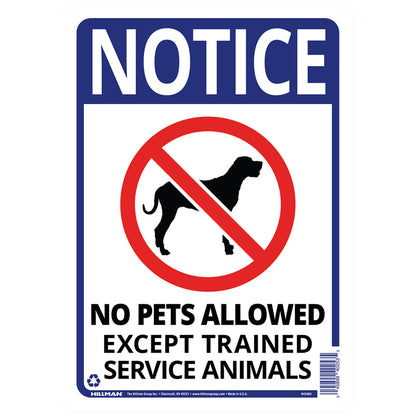 SIGN NO PETS 14X10" - Pack of 6