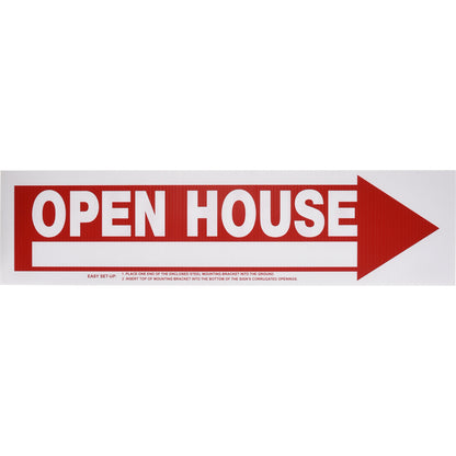 SIGN OPEN HOUSE 6X24" - Pack of 6