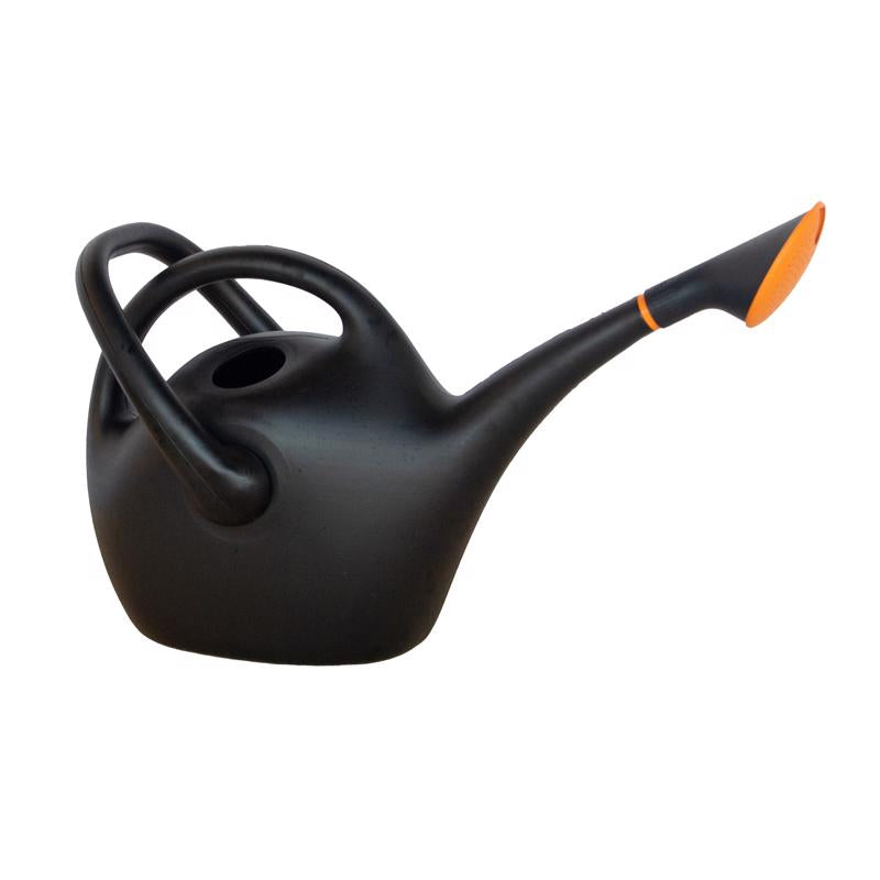 Emery Jensen plastic watering can EZ Pour 2.6-gallon with a handle and spout for easy watering of plants and gardens.