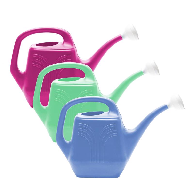 Emery Jensen plastic watering can with a 2-gallon capacity, featuring a durable design for garden watering.