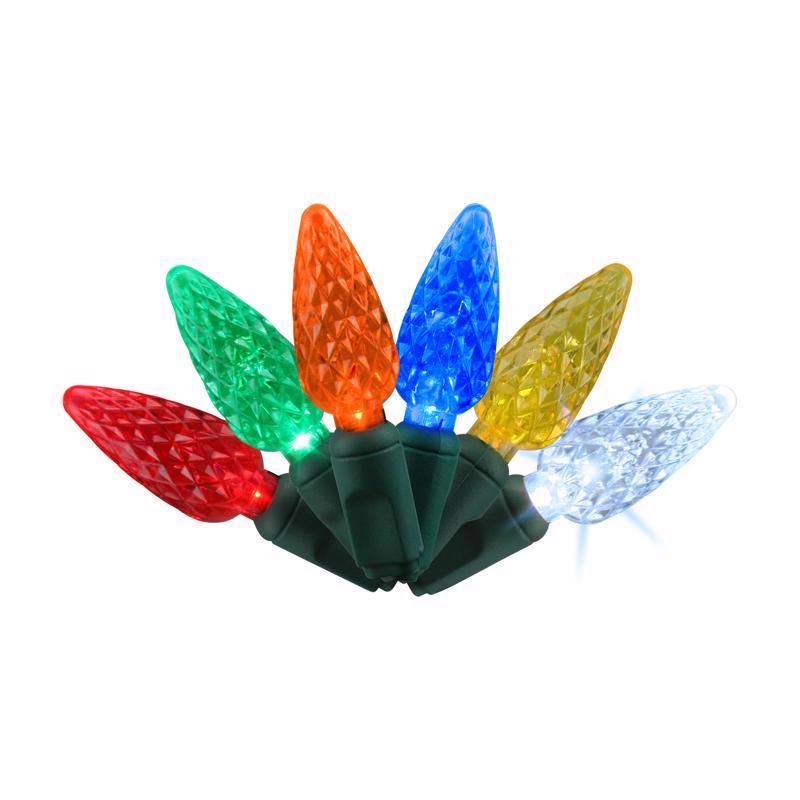 Emery Jensen Platinum LED C Sets C6 Lights in a 50-count pack, featuring bright, energy-efficient string lights for holiday or decor use.