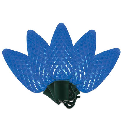 Emery Jensen Platinum LED C Sets, 25-count blue C9 Christmas lights, outdoor holiday string lights with warm glow.