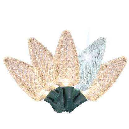 Emery Jensen Platinum LED C Sets C9 Lights, warm white, 25-count string of decorative holiday string lights.