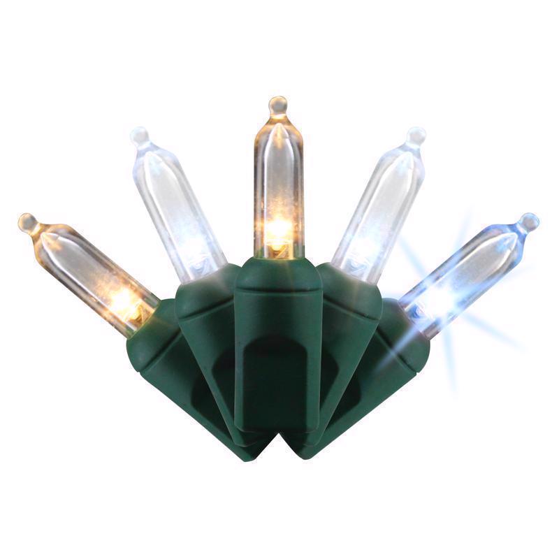 Emery Jensen Platinum LED Minis T5 Lights 50-pack, compact energy-efficient string lights with clear bulbs for decorative lighting.