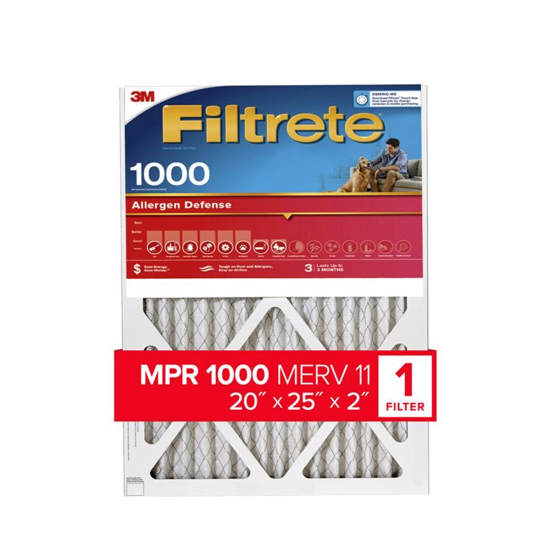AIR FLTR 20X25X2 1000MPR - Pack of 4