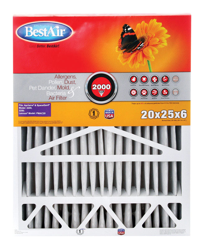 AIR FILTER 25X20X6 PLTD - Pack of 2