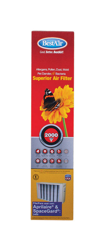 Emery Jensen pleated air filter, 16x27x6 inches, for HVAC systems, with a pleated design to trap dust and allergens.