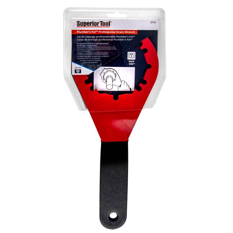 Emery Jensen universal drain wrench for plumbing tools, designed for removing and installing drain fittings.