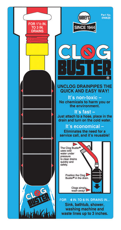 Emery Jensen ClogBuster 4-6 inch plunger for unclogging drains, featuring a durable rubber cup and sturdy handle for effective use.