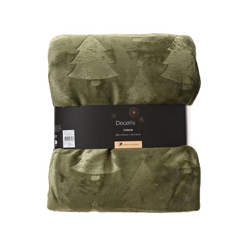 Emery Jensen plush decor blanket tree in green, 5.6 feet tall, soft and decorative for cozy home accents.
