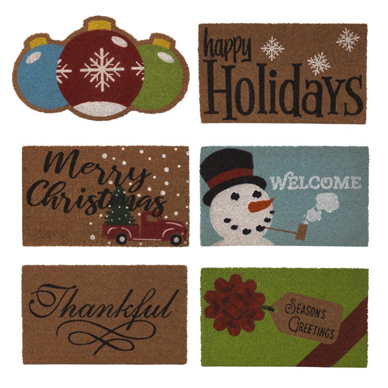 Emery Jensen plush decor doormat set, 30-inch size, soft textured surface, pack of 12, ideal for indoor or outdoor entrances.
