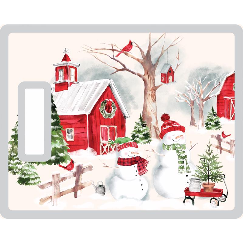 Emery Jensen plush decor featuring a CMAS SNWMN cutting board design, soft fabric with detailed printed illustration.