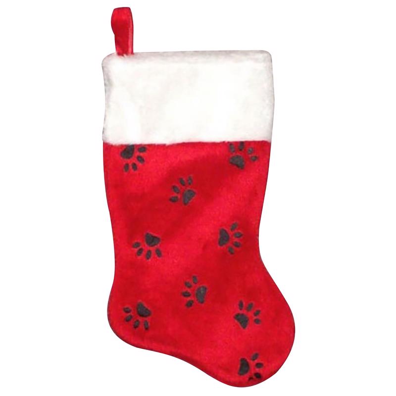 Set of six Emery Jensen plush decor stocking paws, 16-inch soft decorative plush toys for holiday or seasonal decor.