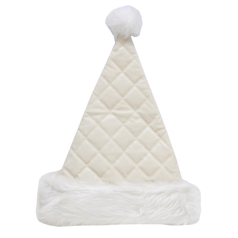 Set of 12 ivory plush velvet hats by Emery Jensen, decorative plush decor for home or event decor accents.