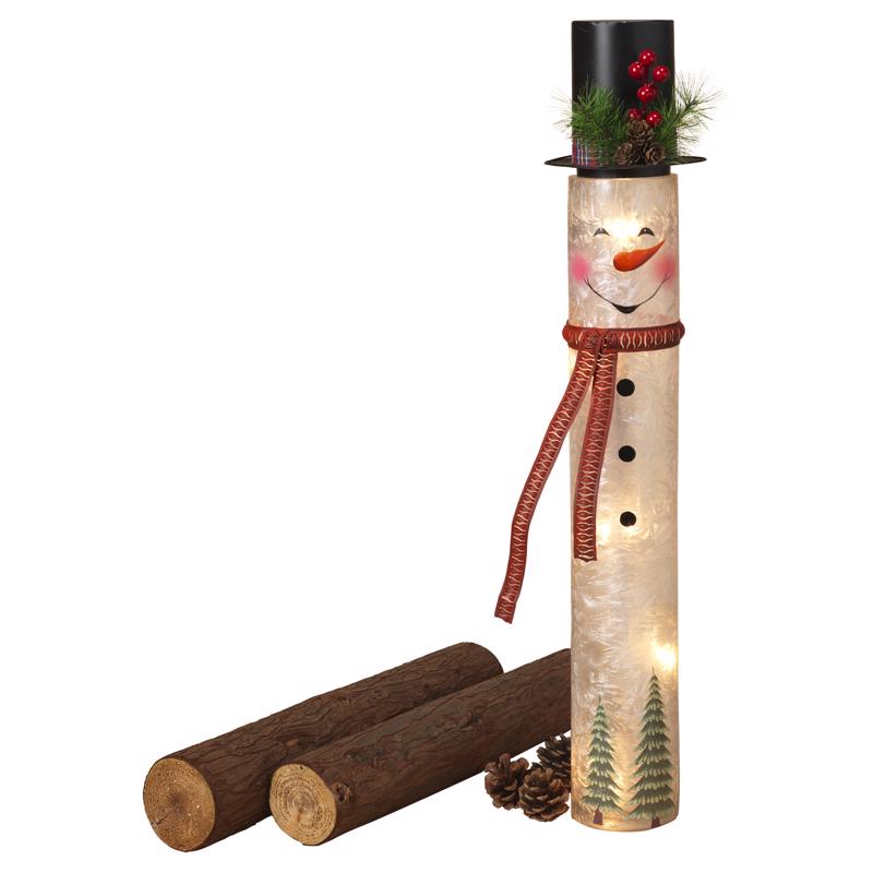 SNOWMAN Gls/mtl 28.5" - Pack of 4