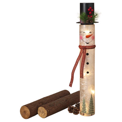 SNOWMAN Gls/mtl 28.5" - Pack of 4