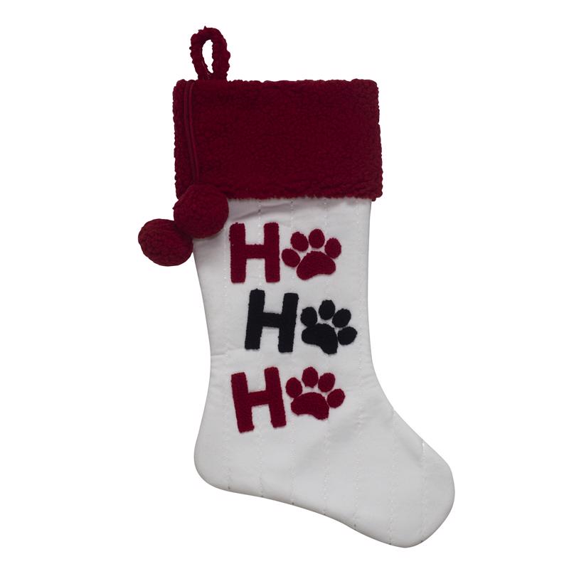 Emery Jensen plush decor pack of 12 HoHoHo paw print plush decorations for festive home decor.