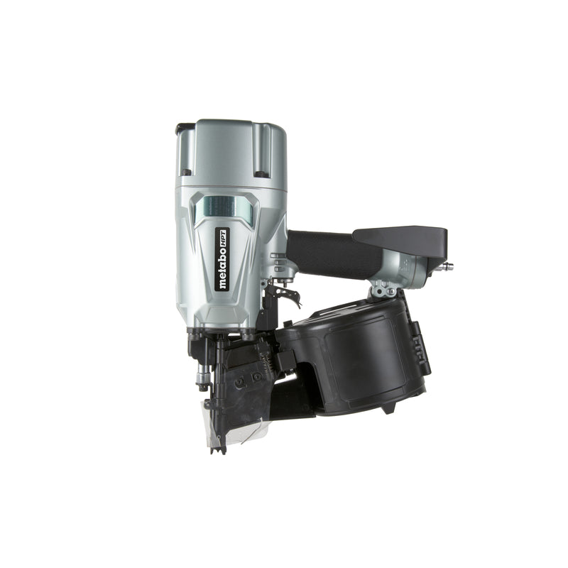 Emery Jensen pneumatic air coil nailer, 3-1/4-inch, showing the tool with a silver metal body and ergonomic handle.