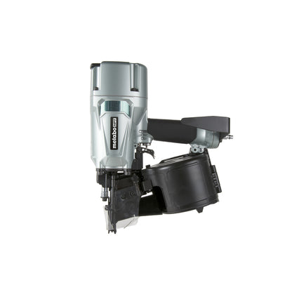 Emery Jensen pneumatic air coil nailer, 3-1/4-inch, showing the tool with a silver metal body and ergonomic handle.