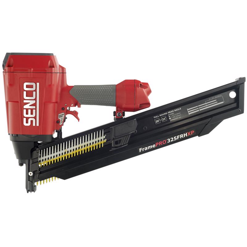 Emery Jensen round head pneumatic nailer with a compact design, suitable for framing and construction projects.