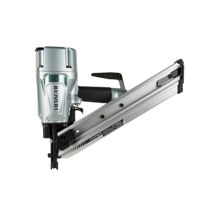 Emery Jensen framing nailer 3-1/4 inch pneumatic nailer for construction and framing projects, shown in a professional workshop setting.