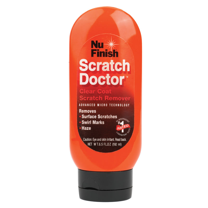 Emery Jensen Scratch Doctor polishing compound in a 6.5oz jar, used for removing scratches and restoring vehicle paint.
