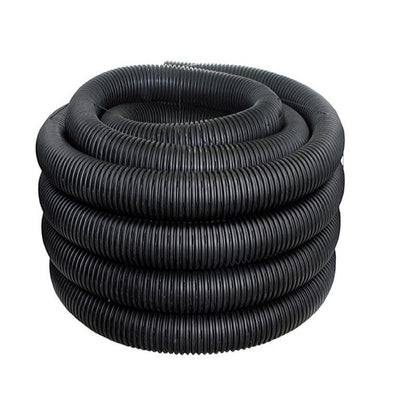 Poly corrugated drain pipe 4x100 inches by Emery Jensen, flexible and durable for drainage systems.