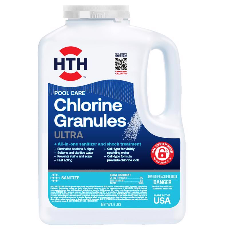 Emery Jensen Chlor Ultimat Granules pool chemicals in 5lb packs, set of 3, for maintaining clean and balanced pool water.