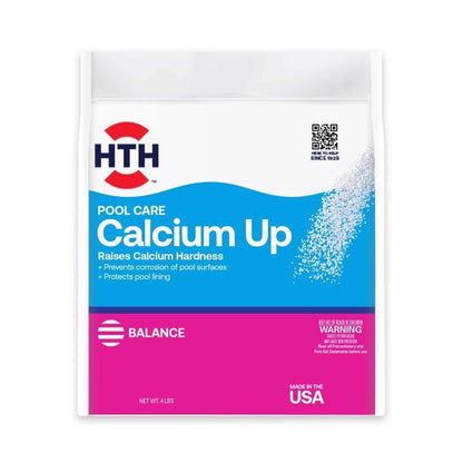 Emery Jensen HTH Calcium Increase pool chemicals, 4-pack, for maintaining calcium levels in swimming pools.