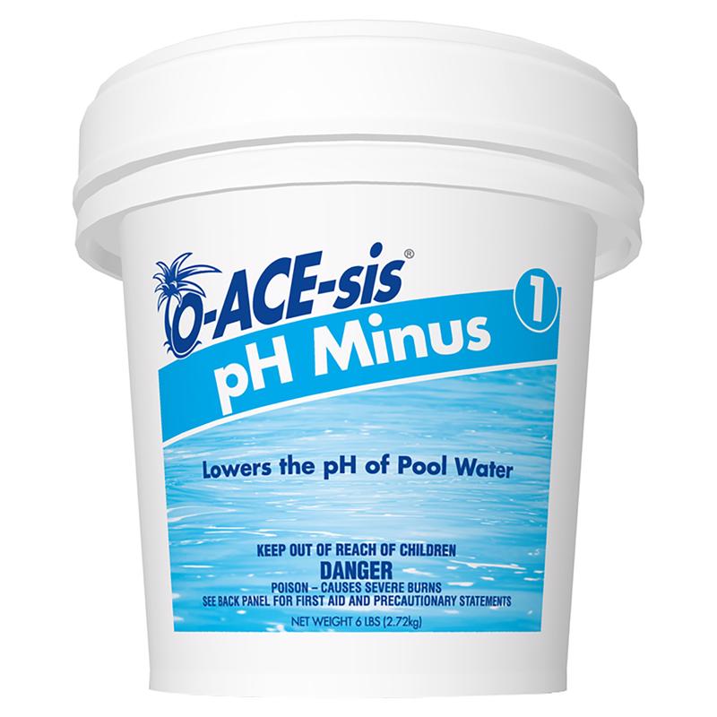 Emery Jensen O-ace-sis PH Minus pool chemicals, 6lb packs, for balancing pool pH levels, set of 8.