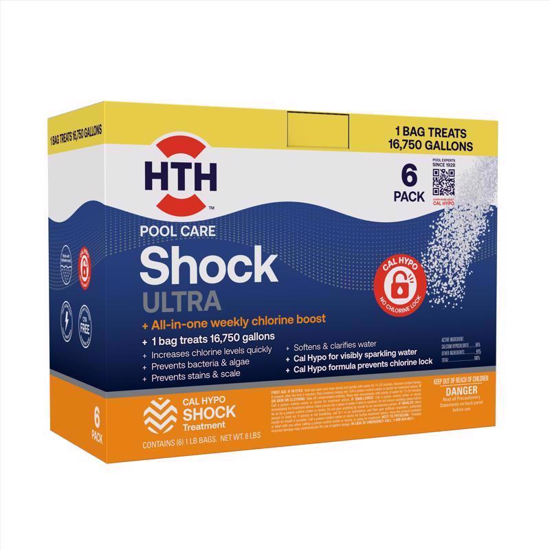 Emery Jensen pool chemicals, 6-pack of pool shock treatment for disinfecting and clarifying swimming pool water.
