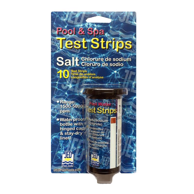 Emery Jensen Aquacheck Salt Test kit for pool maintenance, showing a testing device and salt level indicators.