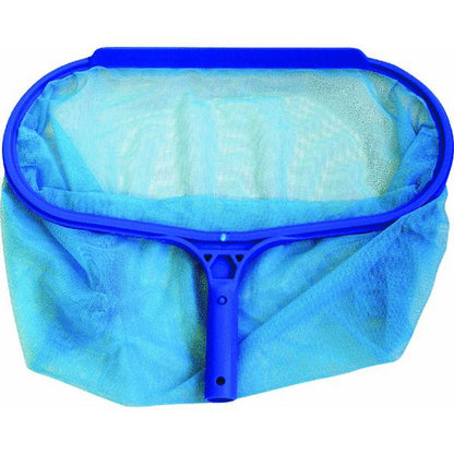 Emery Jensen pool deep leaf rake for pool maintenance, showing a sturdy leaf skimmer with a long handle and wide net for collecting debris.