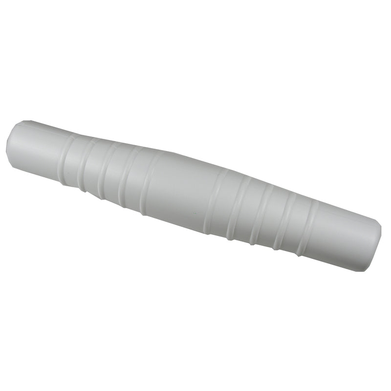 Pool hose connector 9-inch by Emery Jensen, used for pool maintenance equipment and accessories, shown attached to pool hose.