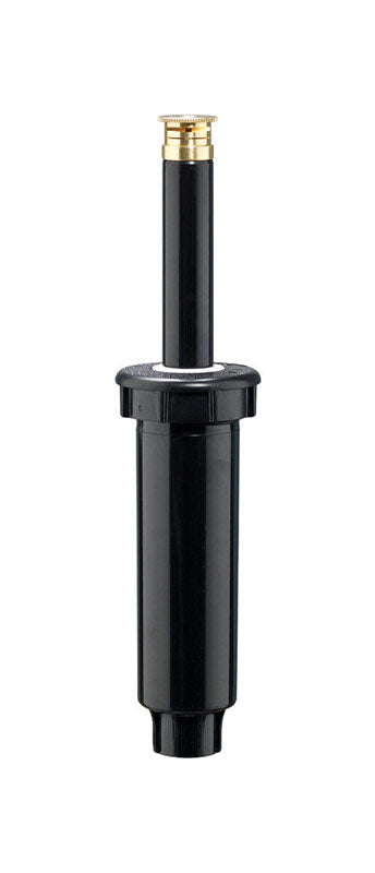 Emery Jensen 4-inch pop-up plumbing nozzle with quarter-pattern brass finish for sink and fixture installation.