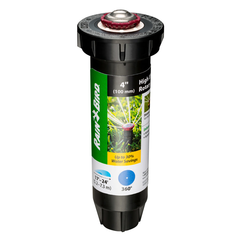 Emery Jensen pop-up rotor unit for 17-24' pools, 4-inch size, showing the gray plastic pop-up head and internal components.